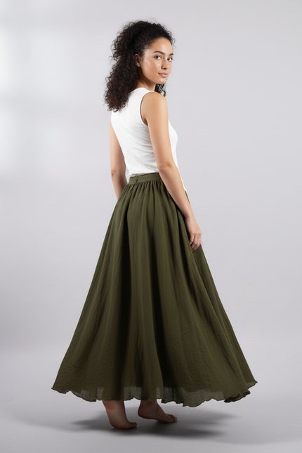 Jupe Longue Vert Kaki