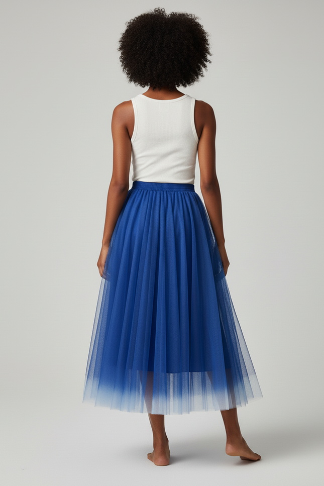 Jupe Longue Plissée Tie And Dye