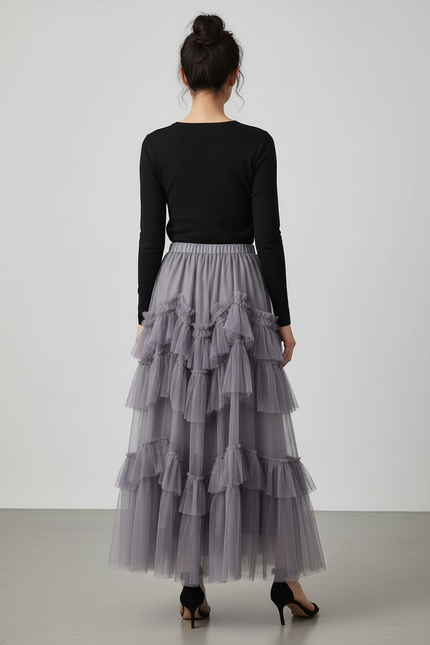 Jupe Longue Tulle Volants Bohème