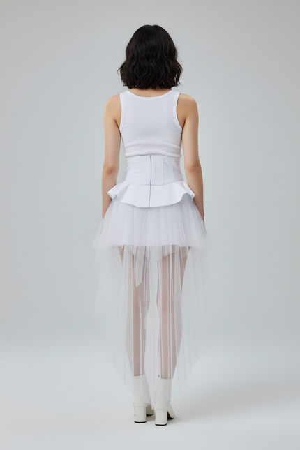 Jupe Blanche Courte Devant Et Longue Derriere