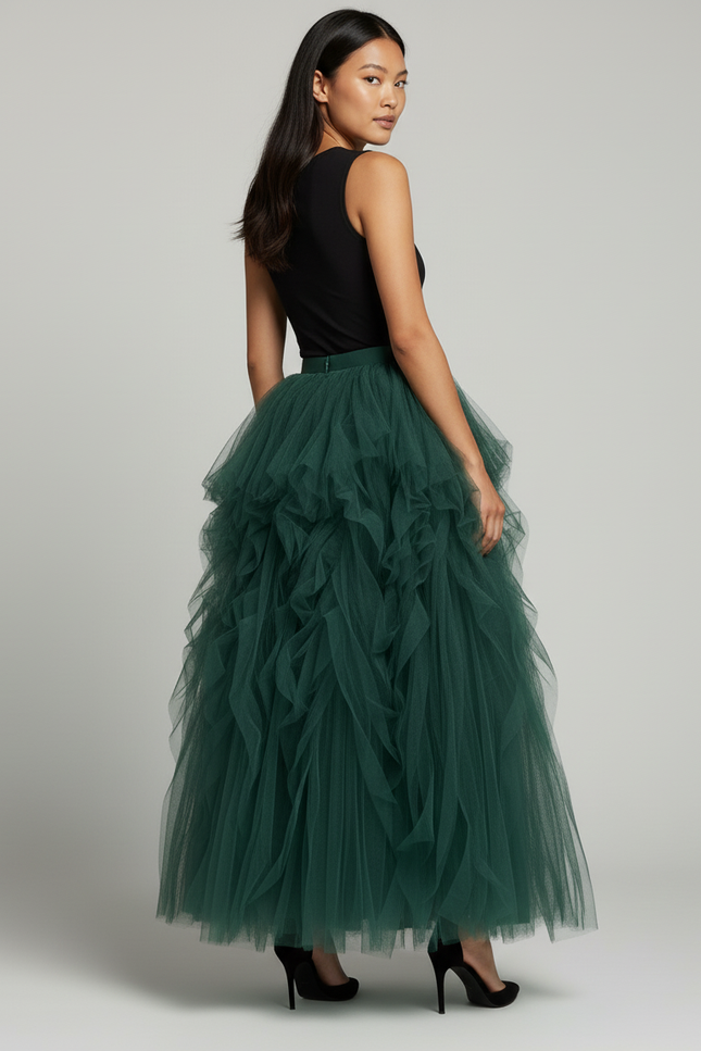 Jupe Longue Verte Fendue