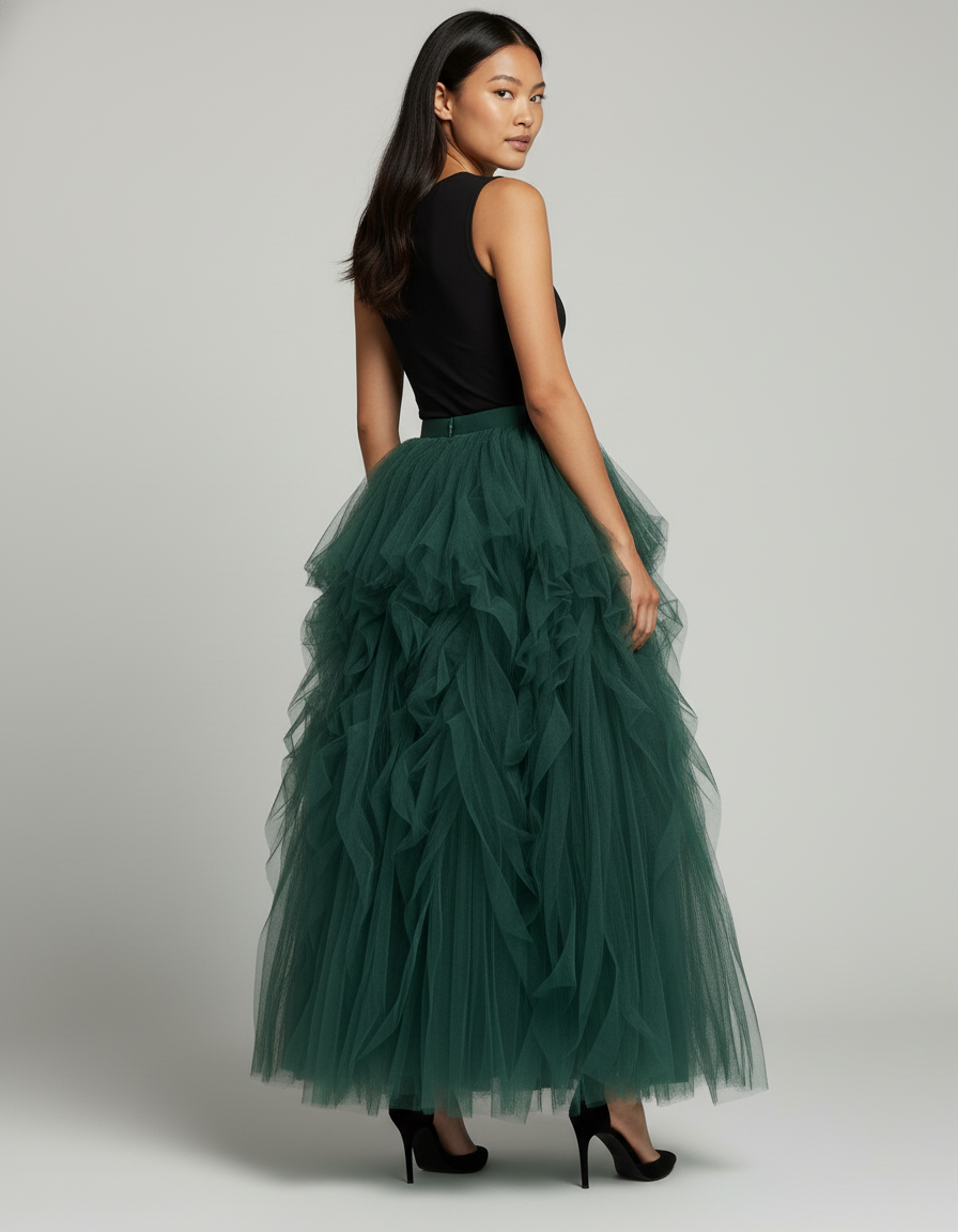 Jupe Longue Verte Fendue