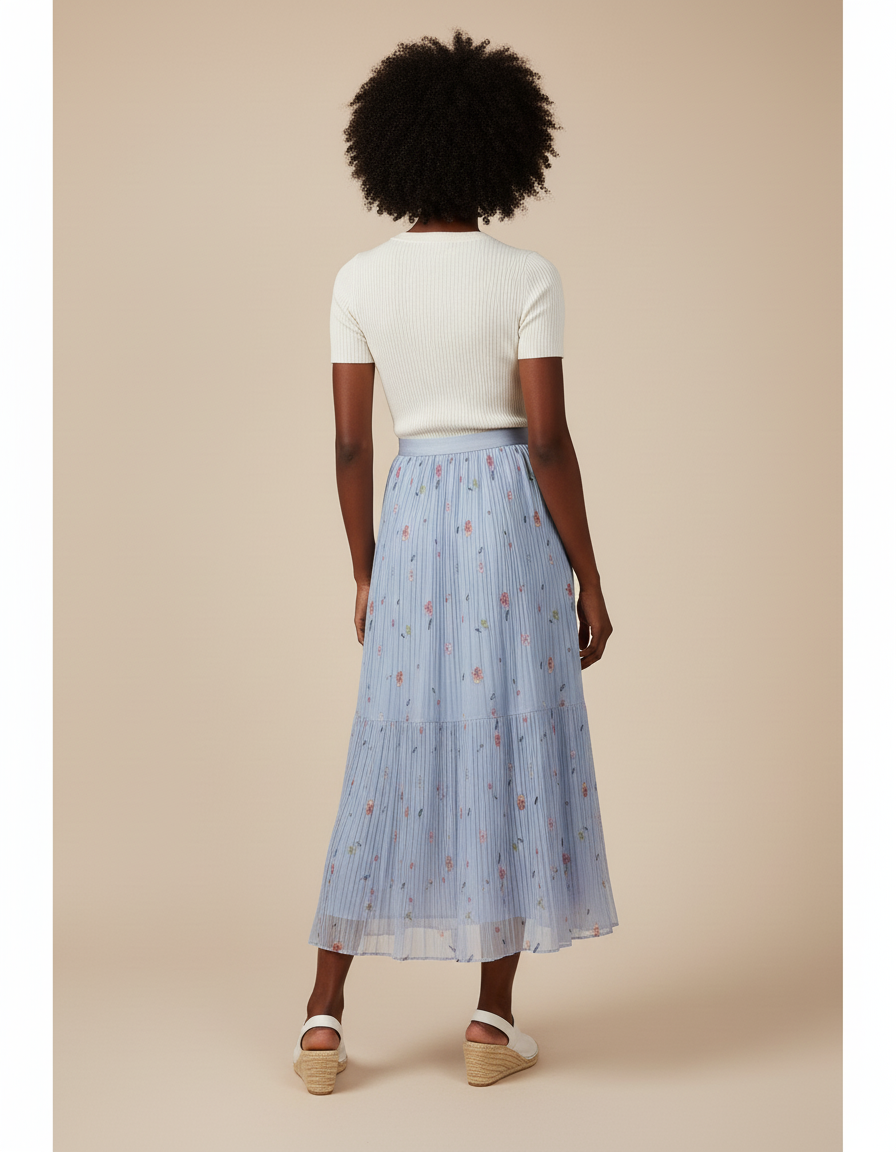 Jupe Longue Mousseline Fleurie