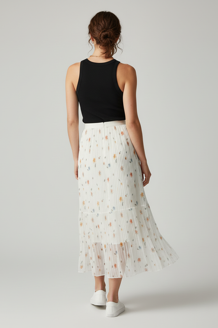 Jupe Longue Plissée Multicolore