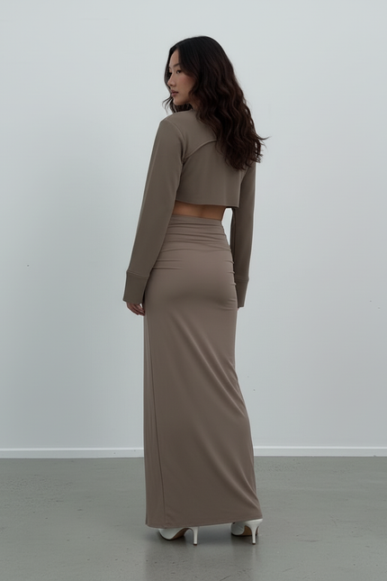 Jupe Longue Fleur Fendue Élégante