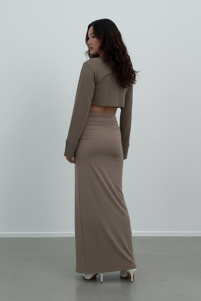 Jupe Longue Fleur Fendue Élégante