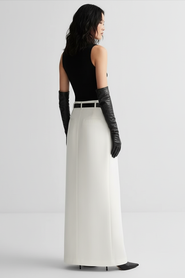 Jupe Longue Blanche Florale Élégante