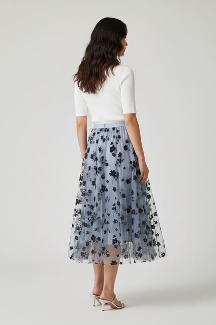 Jupe Longue Tulle Fleurie Élégante