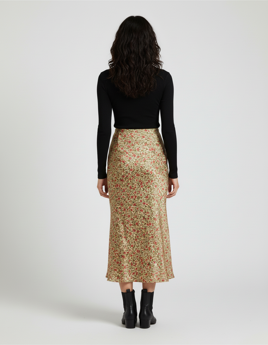 Jupe En Soie Mi-Longue