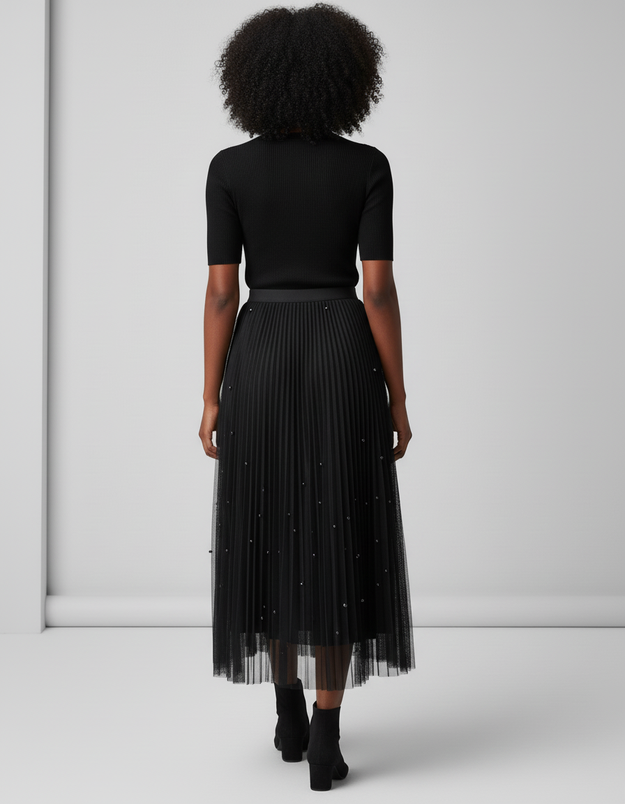 Jupe Longue Bi Matiere