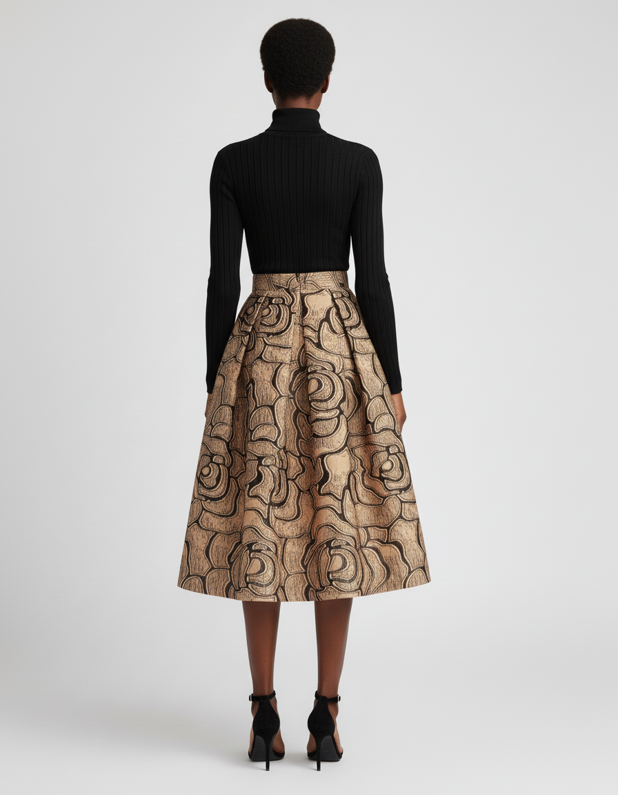 Jupe Patineuse Mi-Longue