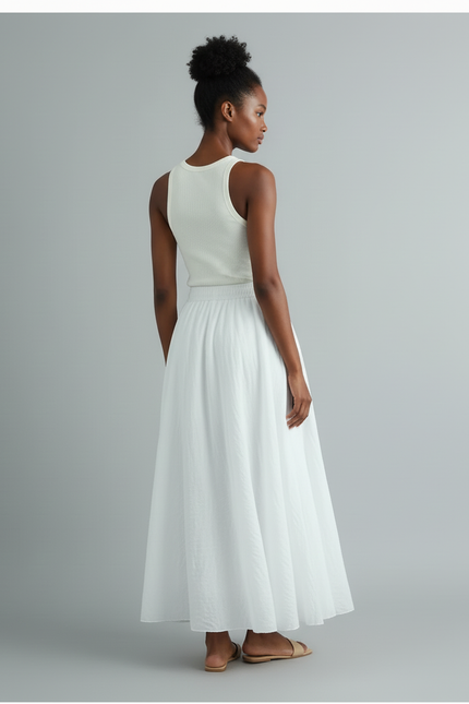 Jupe Longue Lin Blanc