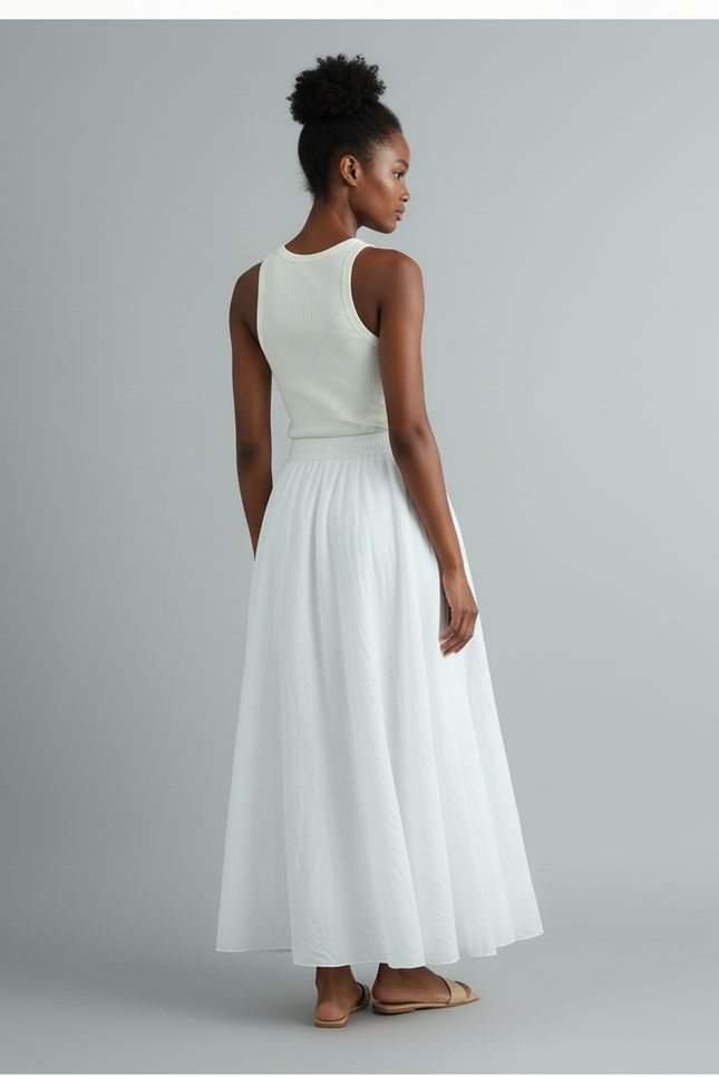 Jupe Longue Lin Blanc