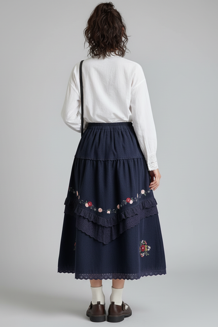 Jupe Froncée Longue