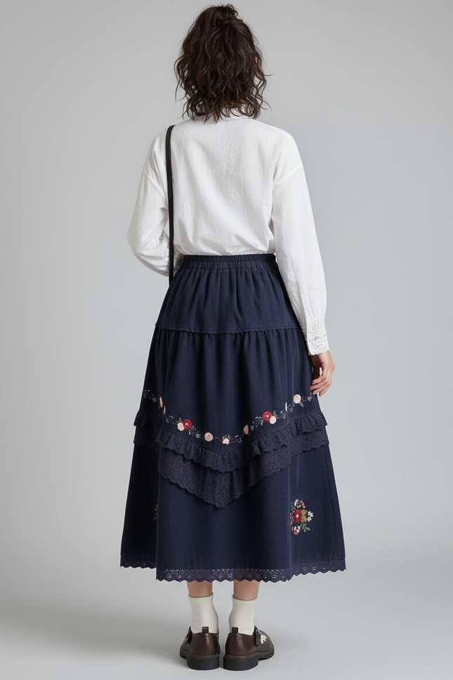 Jupe Froncée Longue