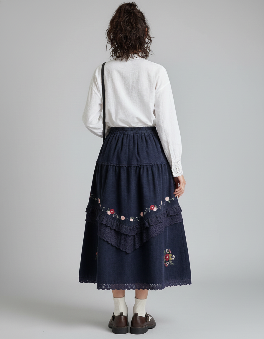 Jupe Froncée Longue