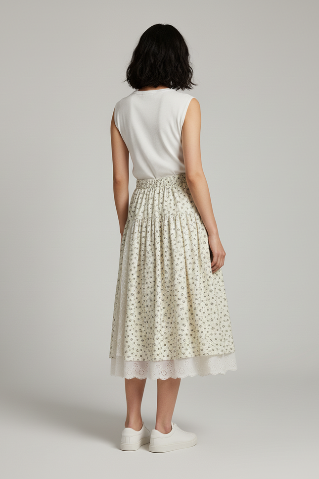 Jupe Longue Florale Dentelle Bohème