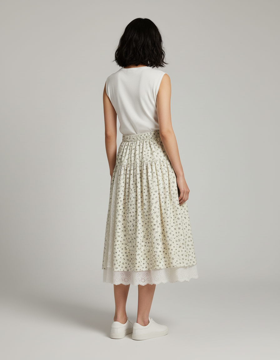 Jupe Longue Florale Dentelle Bohème