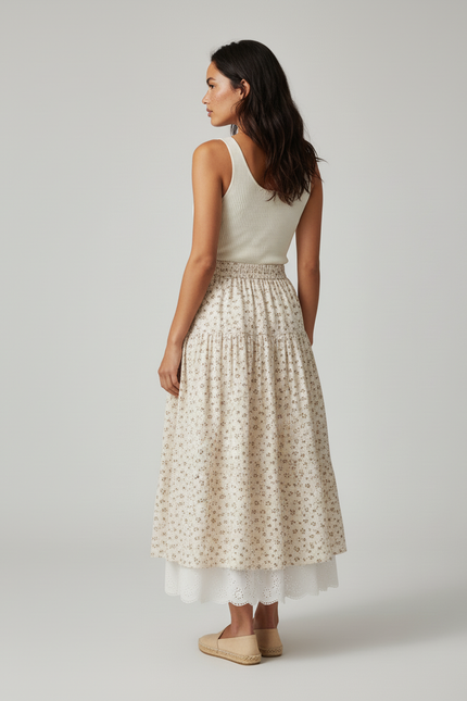 Jupe Longue Fleurie Dentelle Bohème