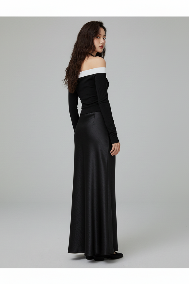 Jupe Longue Satinée Sirène Élégante