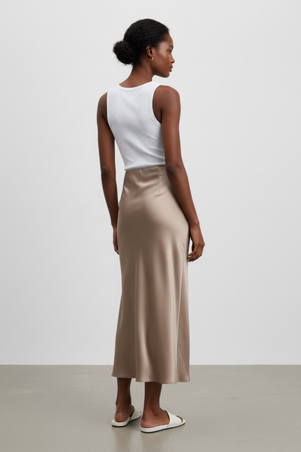 Jupe Satinée Longue