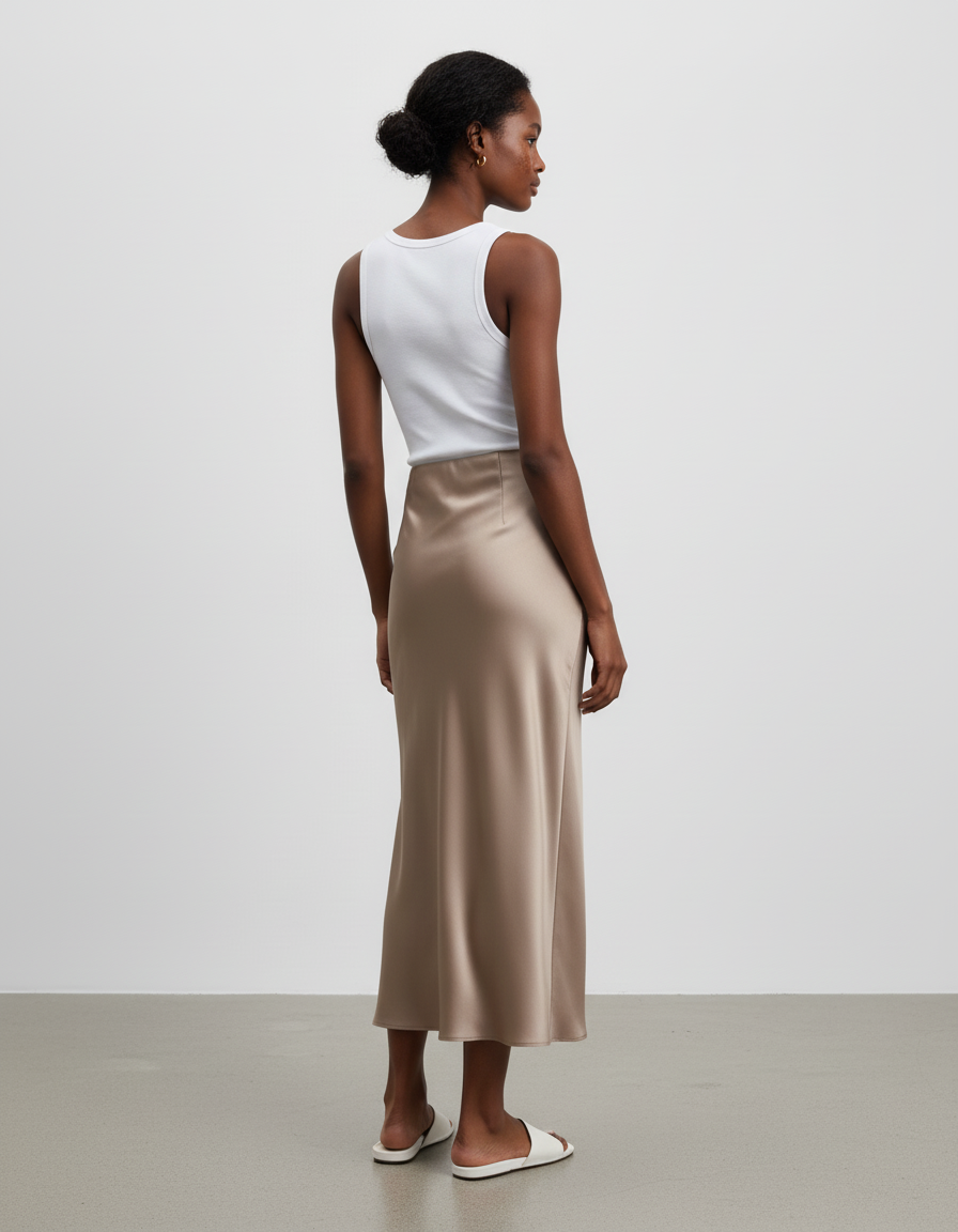 Jupe Satinée Longue