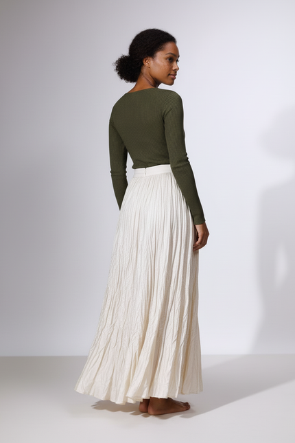 Jupe Longue Beige Lin