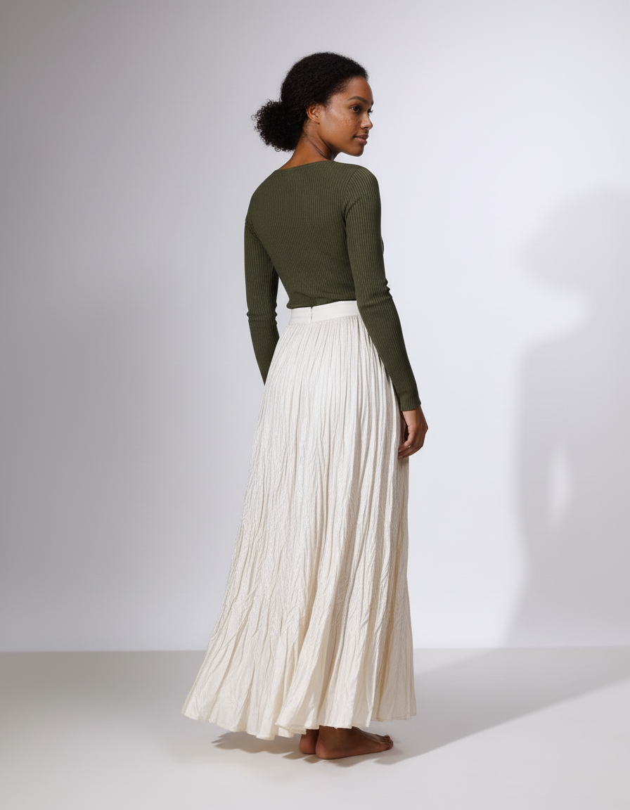 Jupe Longue Beige Lin