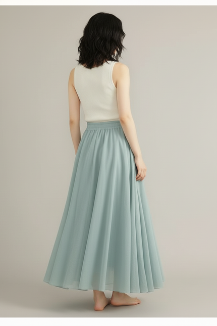 Jupe Longue Taille Haute Fluide