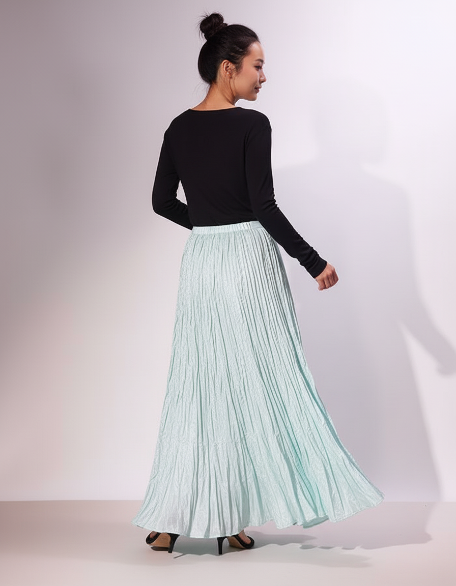 Jupe Froissée Longue