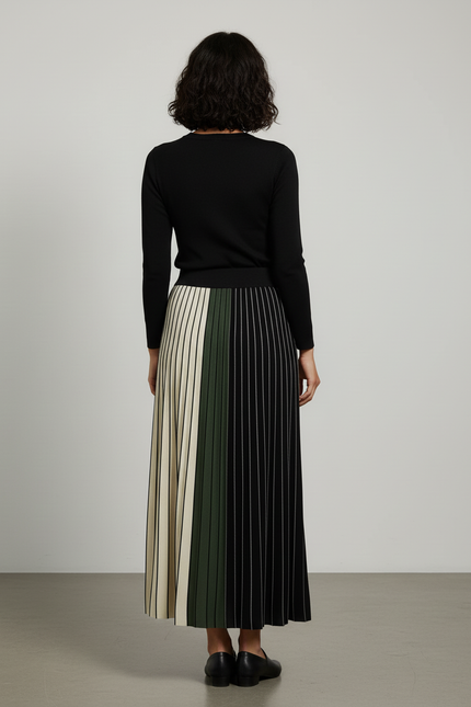 Jupe Plissée Longue Noire Et Blanche