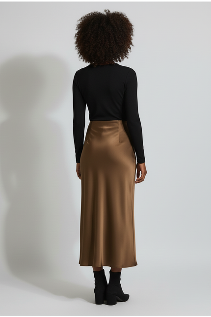 Jupe Longue Satin Fluide Élégante Tendance