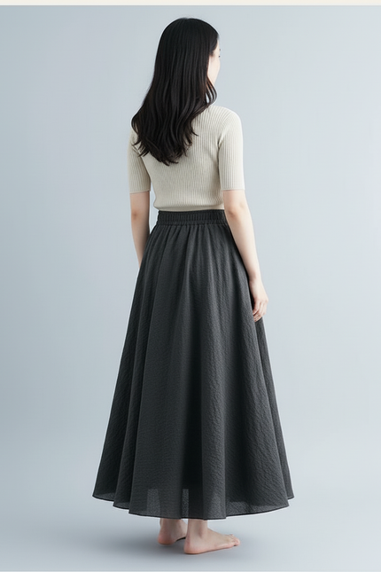 Jupe Longue Coton Gris