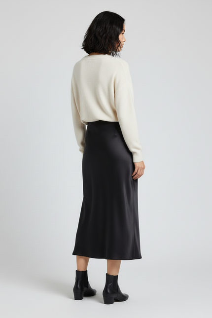 Jupe Noire Femme Mi-Longue