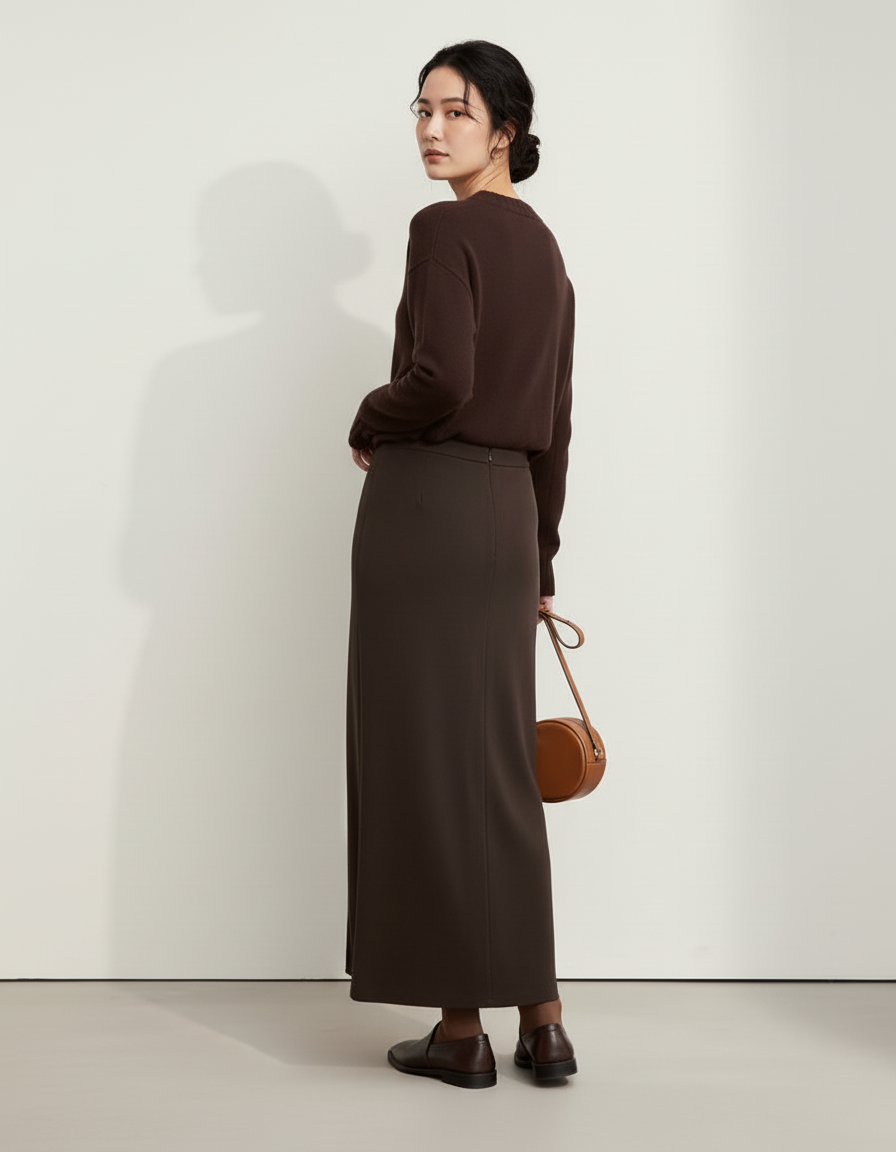 Jupe Portefeuille Longue Droite