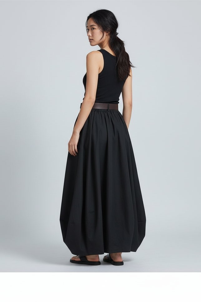 Jupe Longue Lin Noir