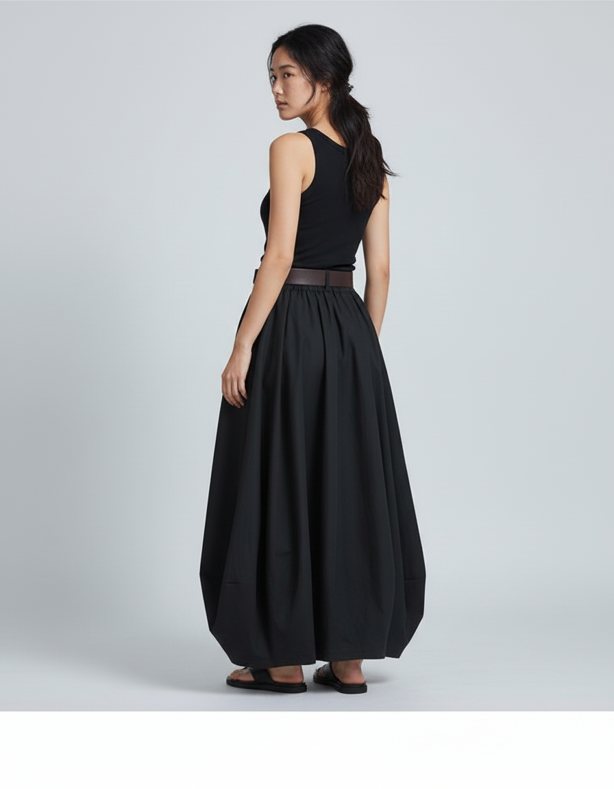 Jupe Longue Lin Noir