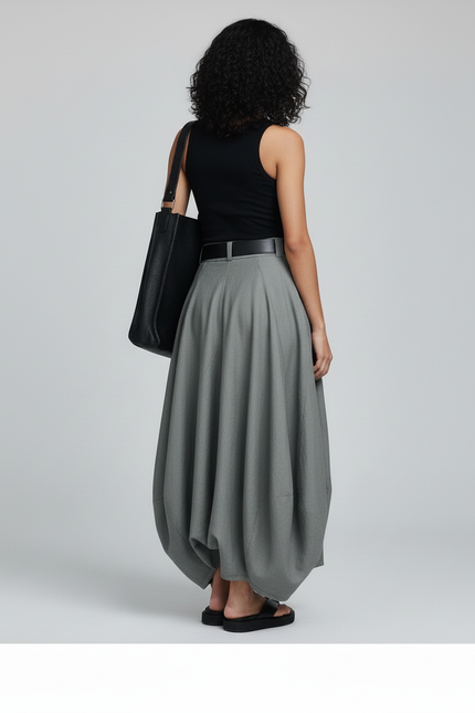 Jupe Longue Ample Décontractée Grise