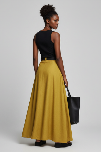 Jupe Moutarde Longue