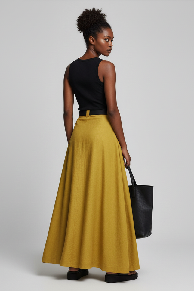 Jupe Moutarde Longue