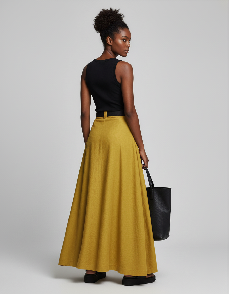 Jupe Moutarde Longue