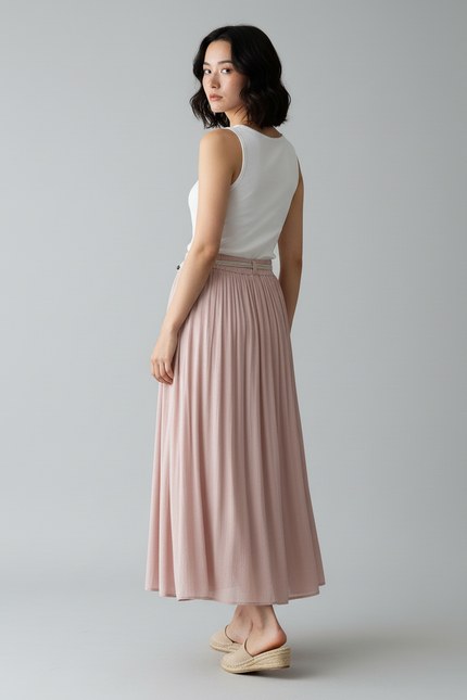 Jupe Longue En Jersey De Coton