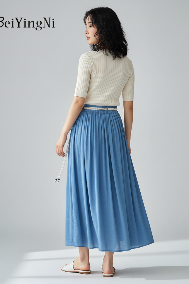 Jupe Longue Chambray