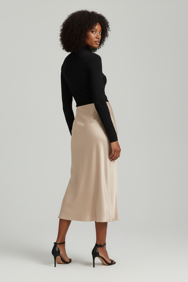 Jupe Longue Fluide Beige