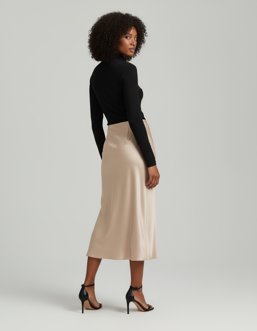 Jupe Longue Fluide Beige