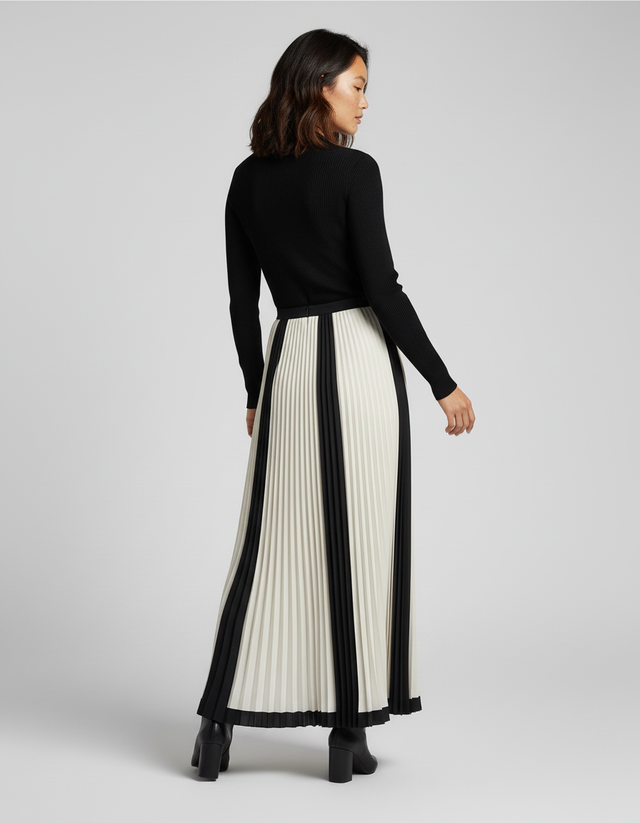 Jupe Noire Et Blanche Longue