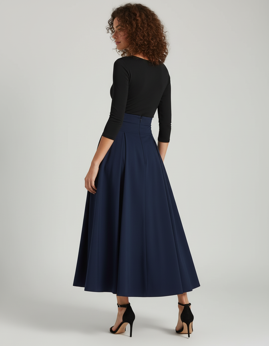 Jupe Longue Bleu Marine Mariage