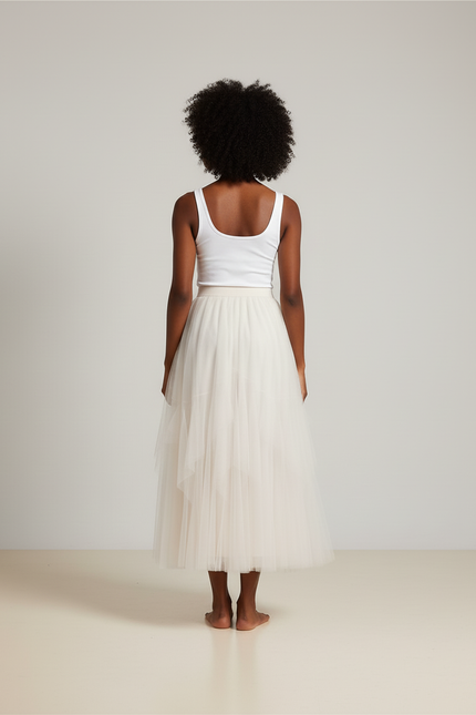 Jupe Longue Transparente Blanche