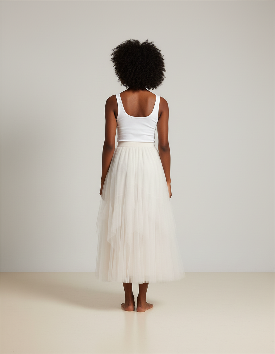 Jupe Longue Transparente Blanche