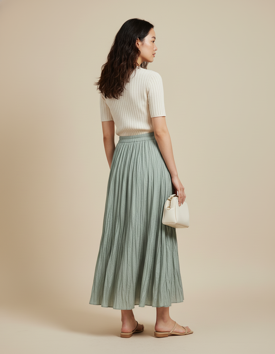 Jupe Longue Vert D'Eau Mariage